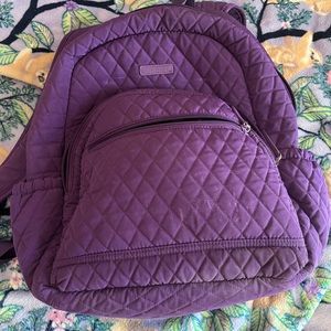 purple vera bradley quilt fabric backpack
